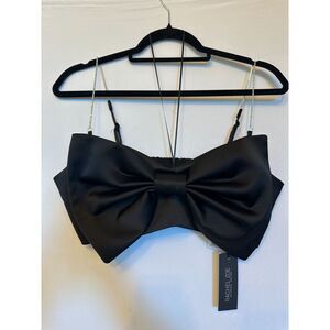 Oversized Bow Bandeau Crop Top Rhinestone Spaghetti Strapss Size 10 NWT!